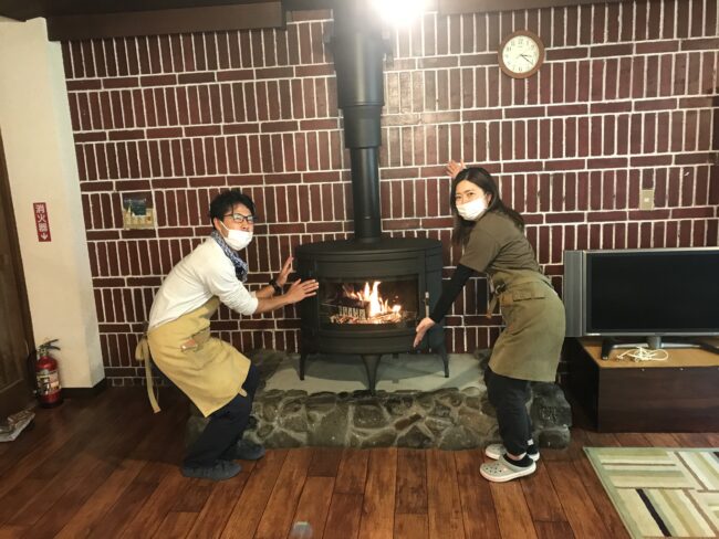 層雲峡ホステル 薪ストーブ